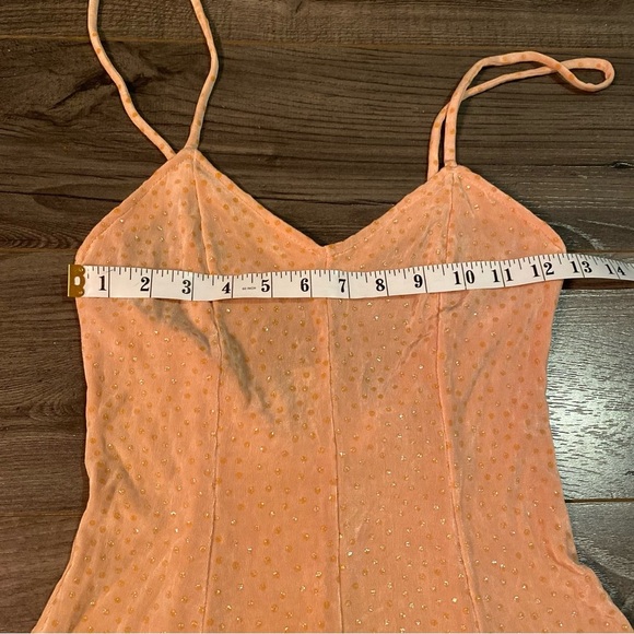 Vintage Lingerie nightie shimmer peach made in Canada by Dalmys - Picture 8 of 14